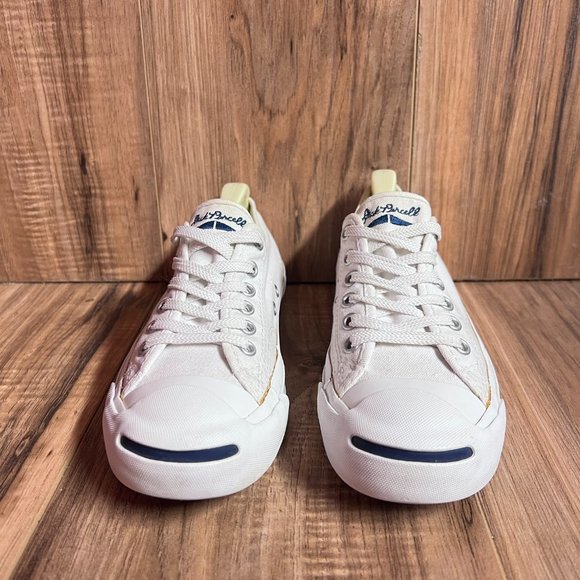 Converse Jack Purcell Womens Sneakers Shoes White Ox Canvas Low Top EUC Size 6.5 - Picture 3 of 6